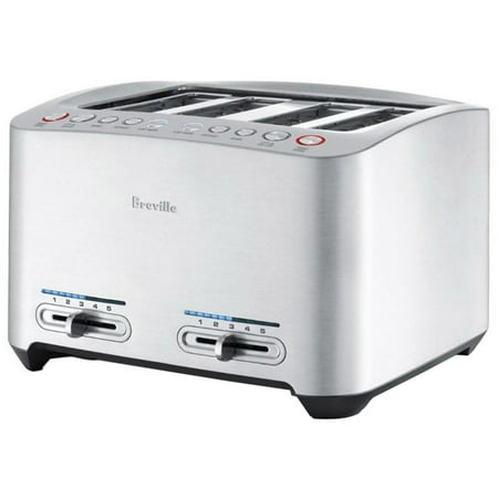Breville - Smart Toaster 4-Slice Wide-Slot Toaster - Steel