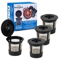 thumbnail image 1 of Brew Addicts Reusable Coffee Filters – Black, 4-Pack Refillable Pods with Stainless Steel Mesh – Compatible with Keurig 1.0 Coffee Makers, 1 of 7
