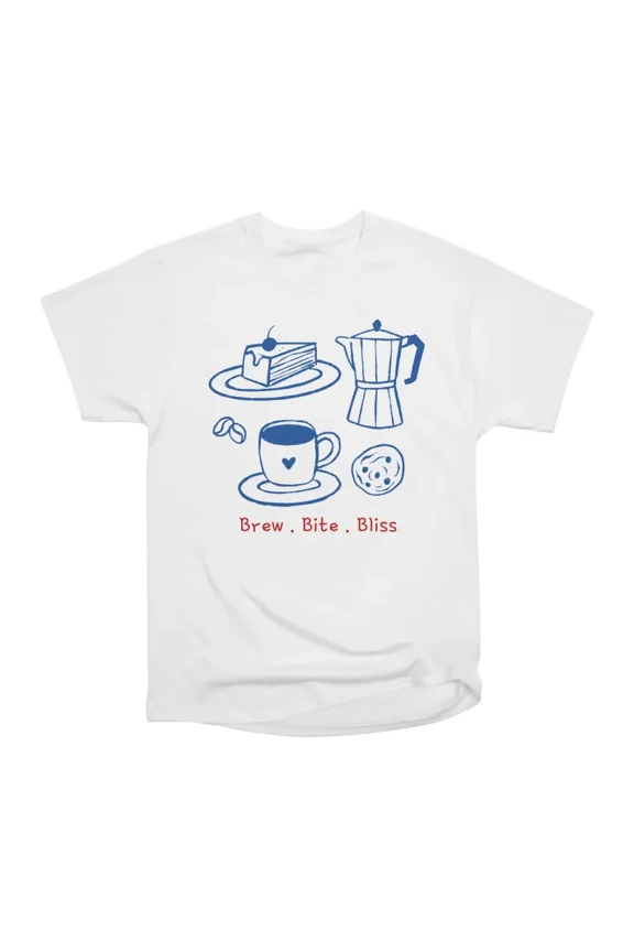Brew Bite Bliss T-Shirt Tee Gift For Him Merch For Her Apparel For Friend