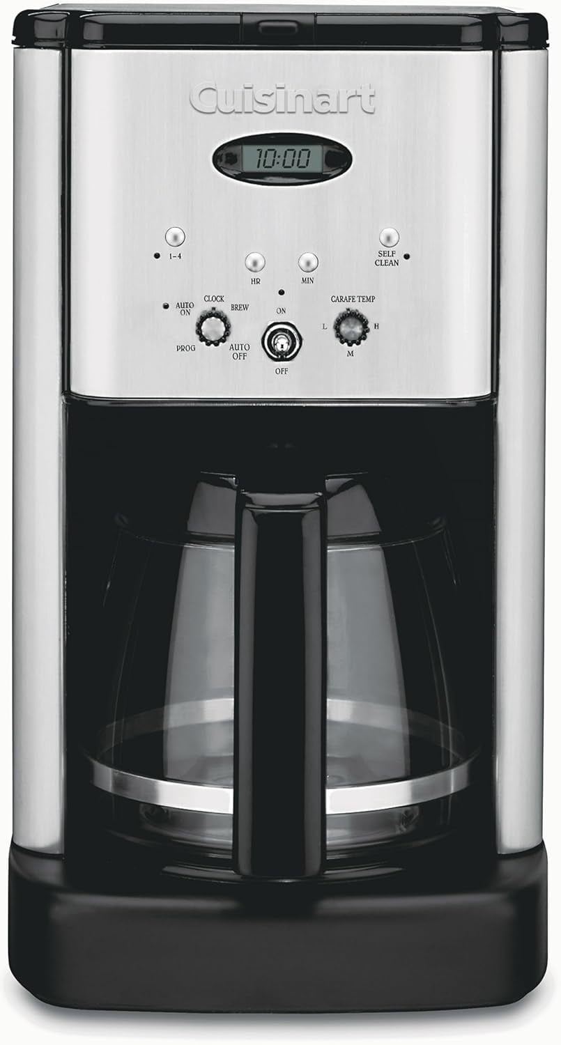 Brew Central 12-Cup Programmable Coffeemaker Coffee Maker, Carafe, Brushed Chrome - Walmart.com
