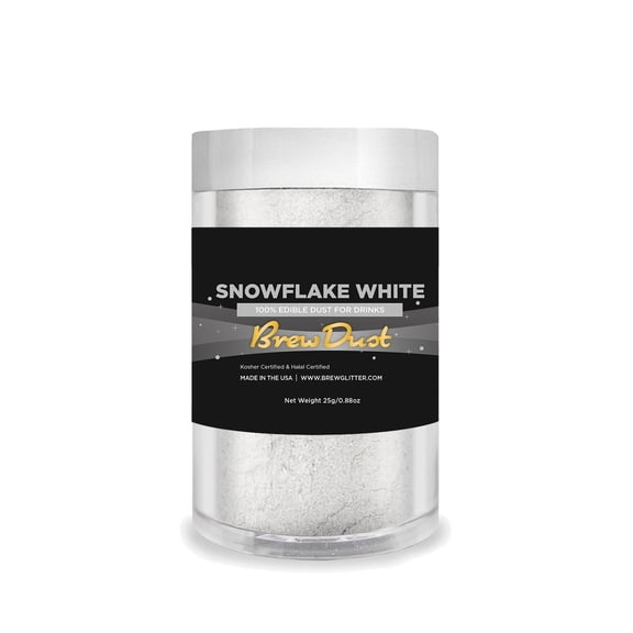 Brew Dust - Snowflake White Edible Drink Powder - Silky Swirl, Beverage Safe, 25g Jar
