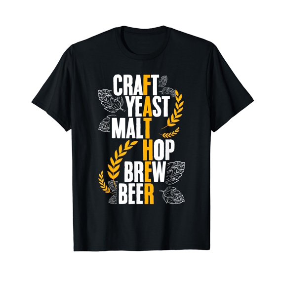 Brew Father Beer Drinker Craft Yeast Malt Hop Brew T-Shirt