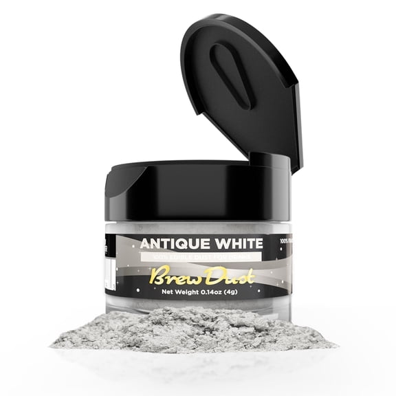 Brew Dust - Antique White Edible Drink Powder - Silky Swirl, Beverage Safe, 4g Jar