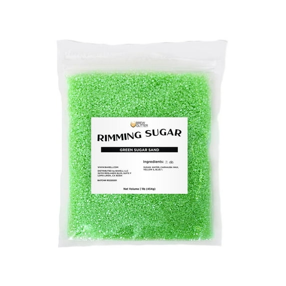 Brew Glitter - Green Cocktail Rimming Sugar - 1lb, Resealable Bag