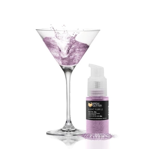 Brew Glitter - Light Purple Edible Drink Glitter - Bold Sparkle, Beverage-Safe, 25g Spray Pump