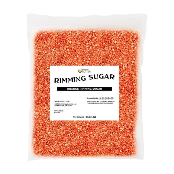 Brew Glitter - Orange Cocktail Rimming Sugar - 1lb, Resealable Bag