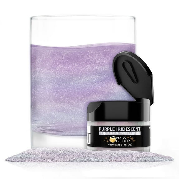 Brew Glitter - Purple Iridescent Edible Drink Glitter - Silky Swirl, Beverage-Safe, 4g