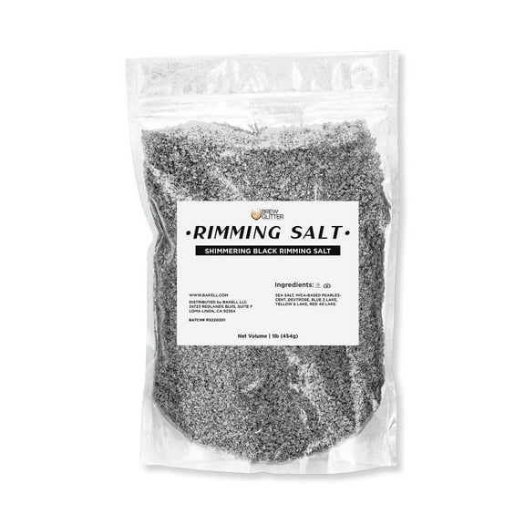 Brew Glitter - Black Edible Glitter Blended Rimming Salt - Shimmering Cocktails, 1lb Bag