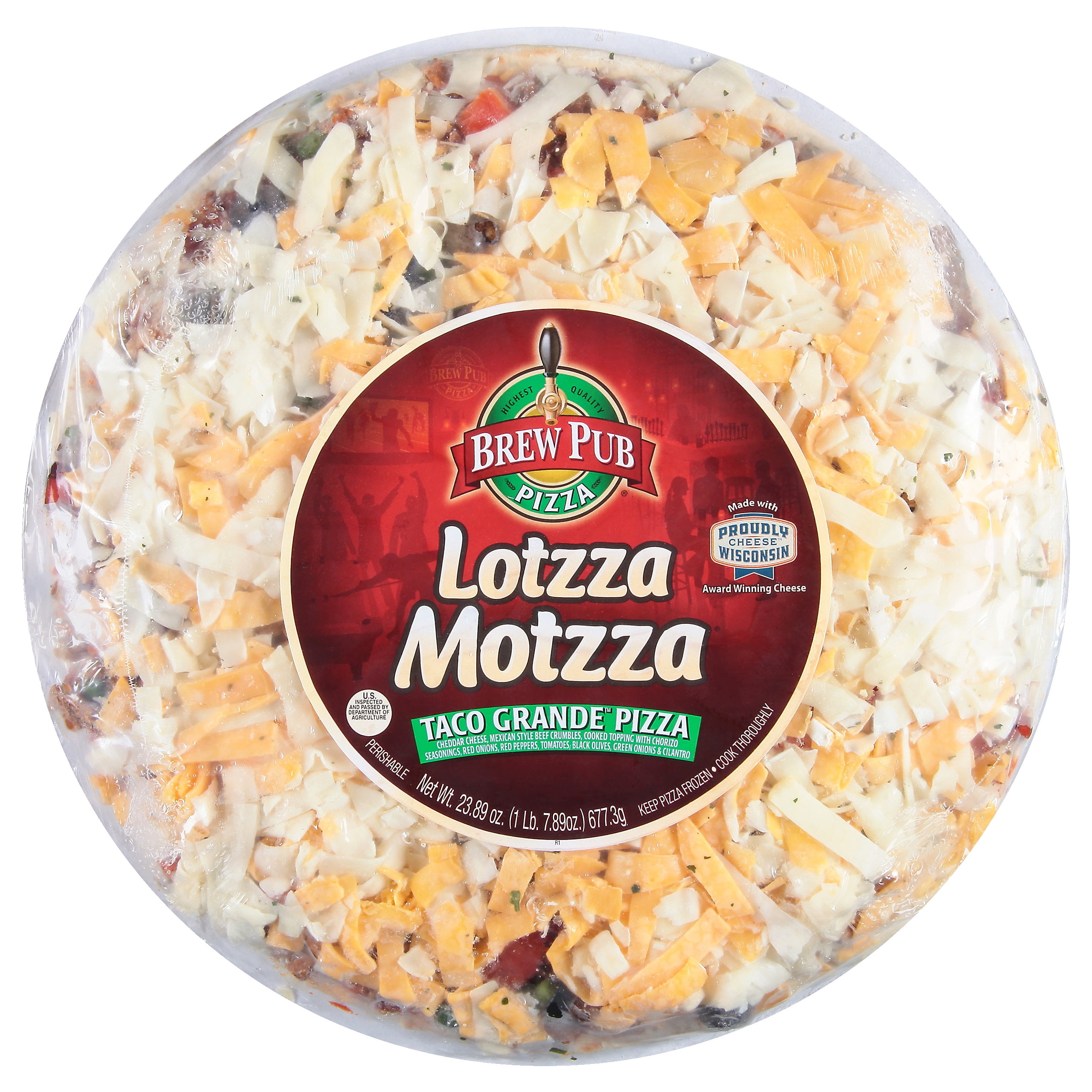 Brew Pub Lotzza Motzza Taco Frozen Pizza 23.89oz