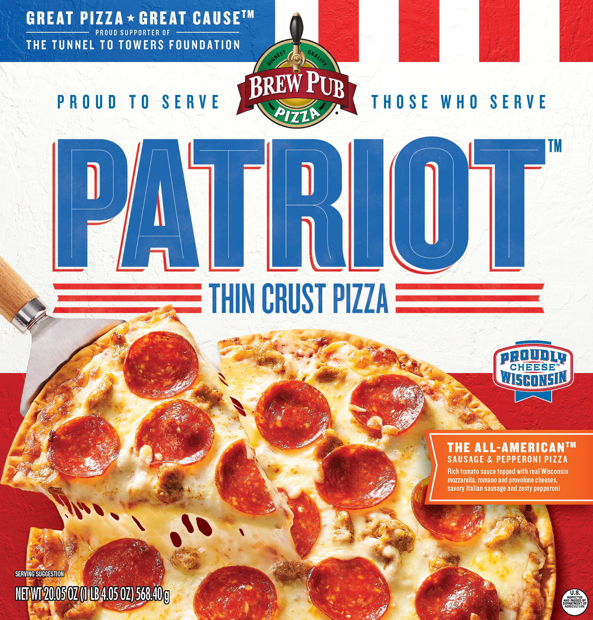 Brew Pub Patriot Combo Frozen Pizza, 20.05 oz