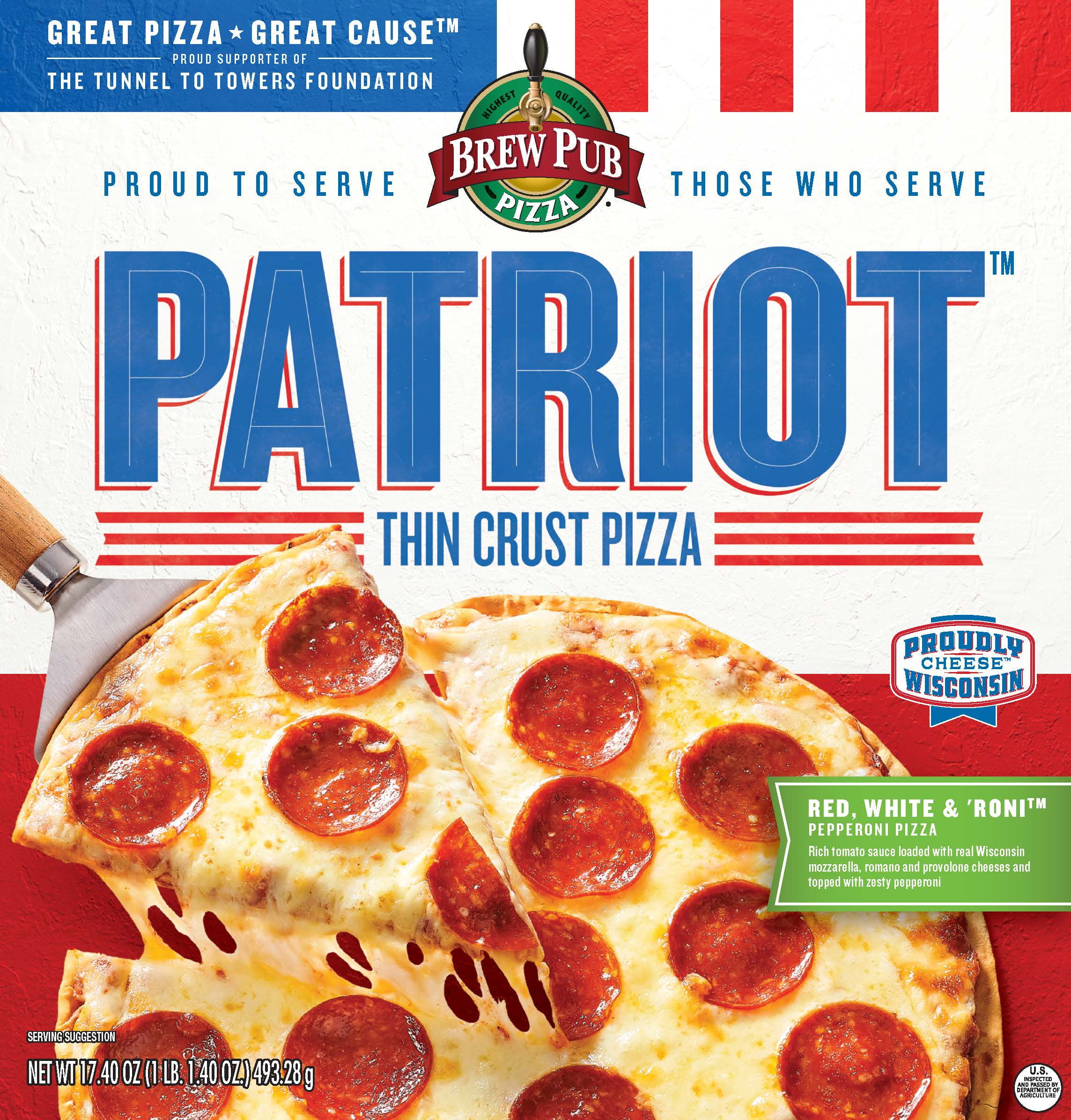 Brew Pub Patriot Pepperoni Frozen Pizza, 17.40 oz