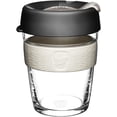 thumbnail image 1 of Brew, Reusable Glass Tumbler with Spill-proof lid, Tall Coffee Cup 12oz/340ml - Qahwa, 1 of 4