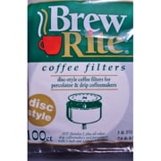 Brew Rite 100 Count Disc Style Coffee Filters. 3 and 3.5 Inch for Perculators and Drip Coffee Makers.