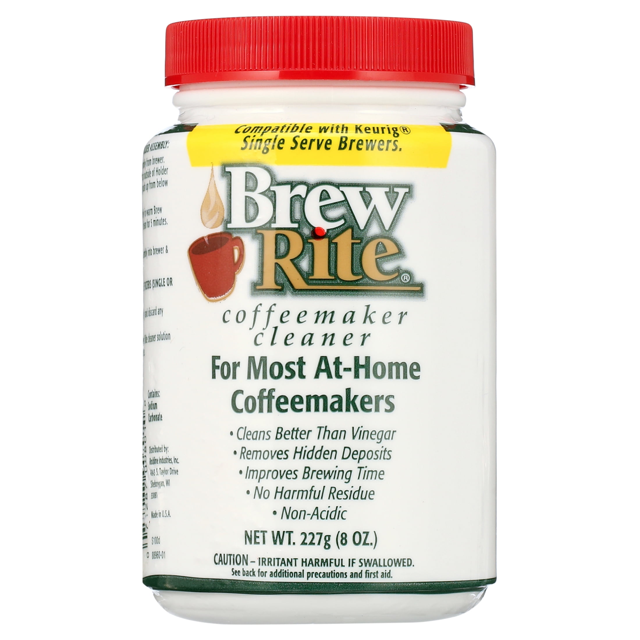 Brew Rite Coffee Maker Descaling Solution, Drip Coffee Pot Cleaner, 8 ...