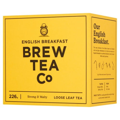 Brew Tea Co English Breakfast Loose Leaf Tea 226g, British Import (Pack of 2)
