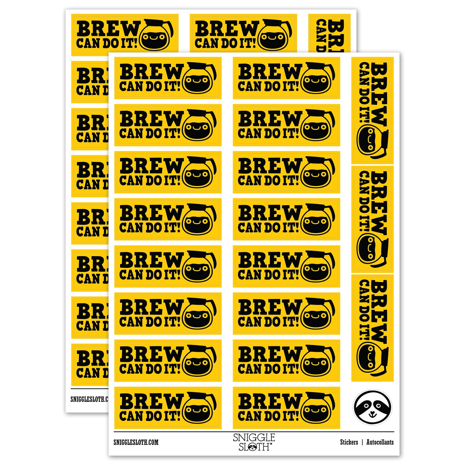Can Sticker Brew You Can Do it Coffee Teacher Student School Sticker Set - Yellow ...