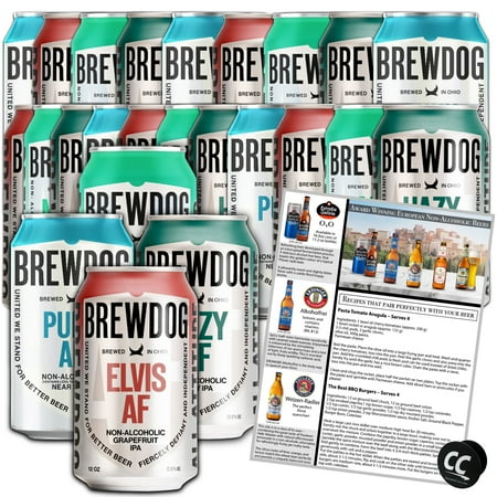 BrewDog 24 Mixed Pack, Non-Alcoholic Pack | Includes Nanny, Elvis, Hazy, & Punk | 12oz Cans
