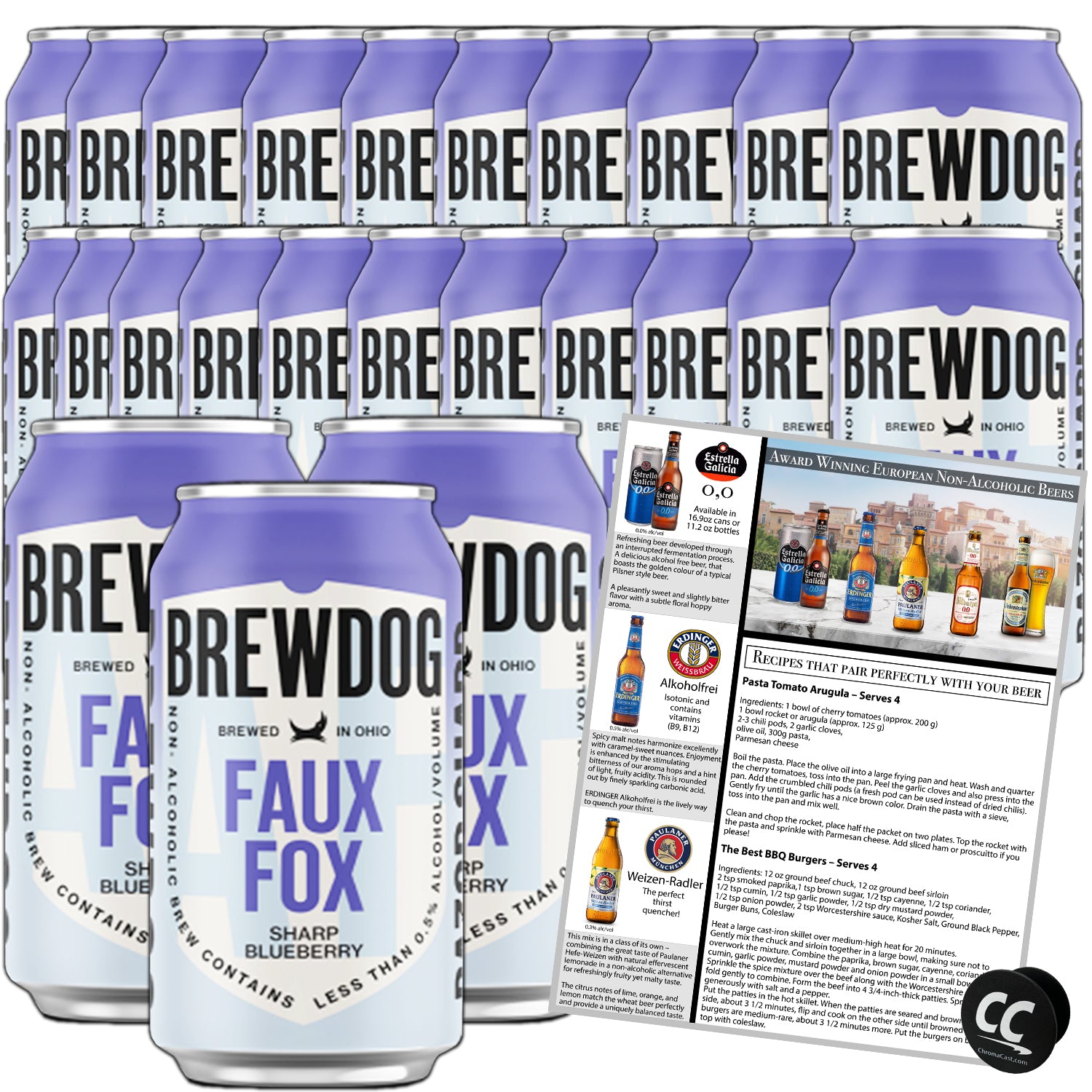 BrewDog 24 Pack, Faux Fox AF Sour NonAlcoholic Pack 20 Calories, 2