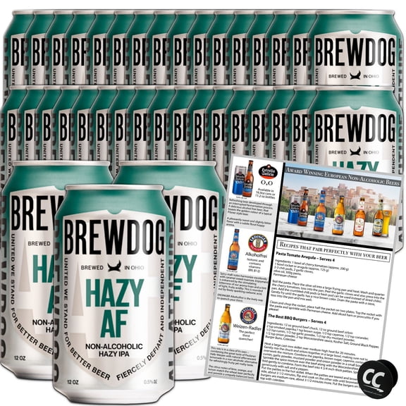 BrewDog 36-Pack of Hazy AF | Non-Alcoholic | 20 Calories 2.3g Carbs Per Serving | 12oz Cans