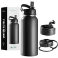 thumbnail image 1 of Brewberry Stainless Steel Sports Bottle and Travel Mug for Hot and Cold Beverages, Wide Mouth, Double Wall Insulated Hydration Sports Water Bottle for Hiking, Biking, and Activities, 40 oz BPA Free, 1 of 5