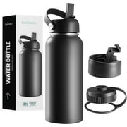 Brewberry Stainless Steel Sports Bottle and Travel Mug for Hot and Cold Beverages, Wide Mouth, Double Wall Insulated Hydration Sports Water Bottle for Hiking, B