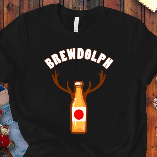 Brewdolph Tshirt, Funny Beer Christmas Shirt, Craft Beer Lover Gift