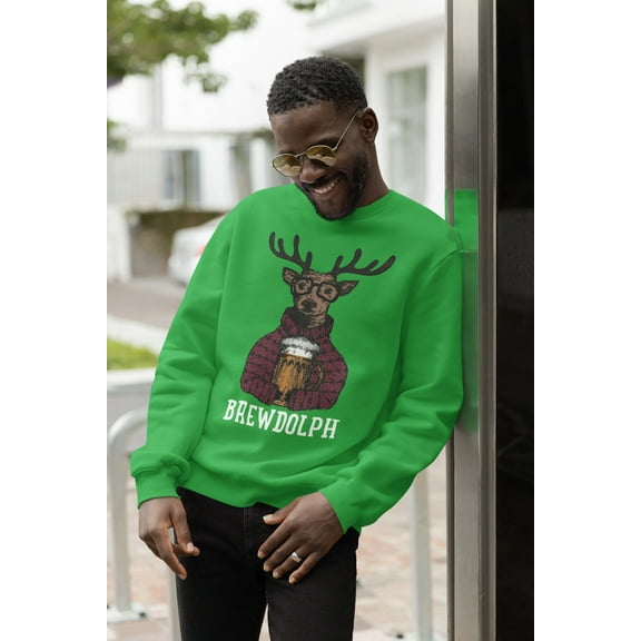 Brewdolph The Red Nose Reindeer Christmas Sweater | Comfy Sweatshirt | 3 Colors