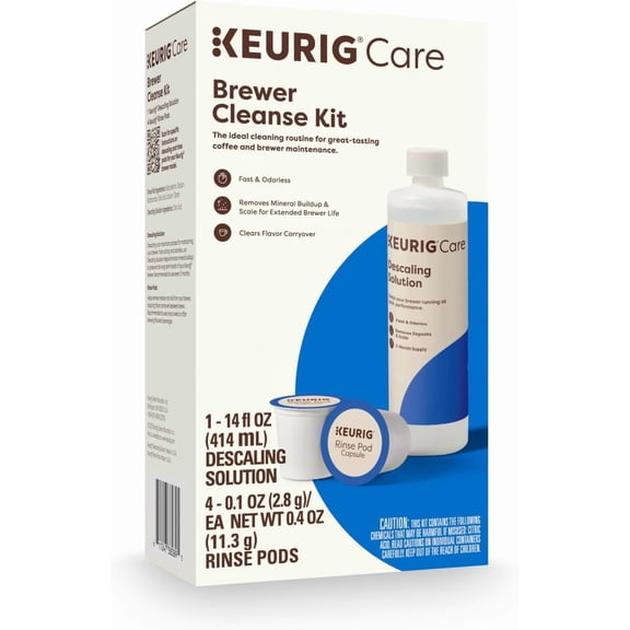 Brewer Cleanse Kit For Brewer Descaling and MaintenanceIncludes Descaling Solution & Rinse Pods, Compatible with Classic/1.0 & 2.0 K-Cup Pod Coffee Makers, 5 Count