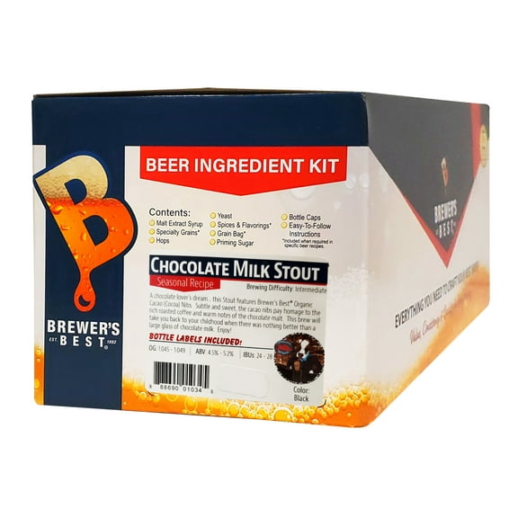 Brewer's Best Home Brew 5 Gallon Beer Ingredient Recipe Kit - Chocolate Milk Stout
