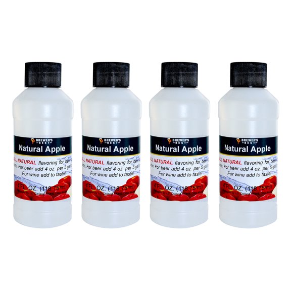 Brewer's Best Natural Beer and Wine Flavoring (Apple), 4 Pack