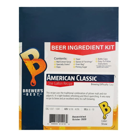 Brewer's Best One Gallon Home Brew Beer Ingredient Kit (American Classic)