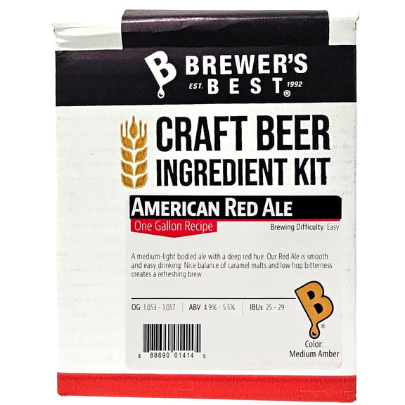 Brewer's Best One Gallon Home Brew Beer Ingredient Kit (American Red Ale)
