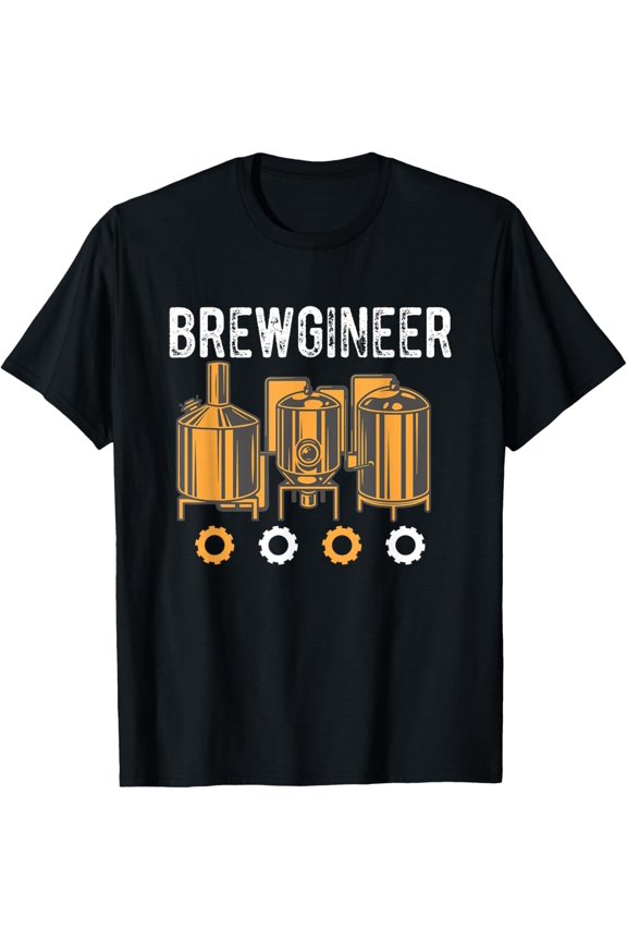 Brewgineer - Funny Homebrewer Brewing Engineer Design T-Shirt men and women can wear, black, white, gifts