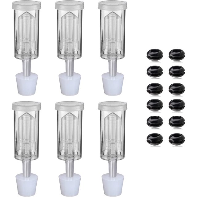 Brewing Airlock Kit, 6 Fermentation Airlocks, 6 pack 6 Stopper & 12 Airlock Grommet, Wine