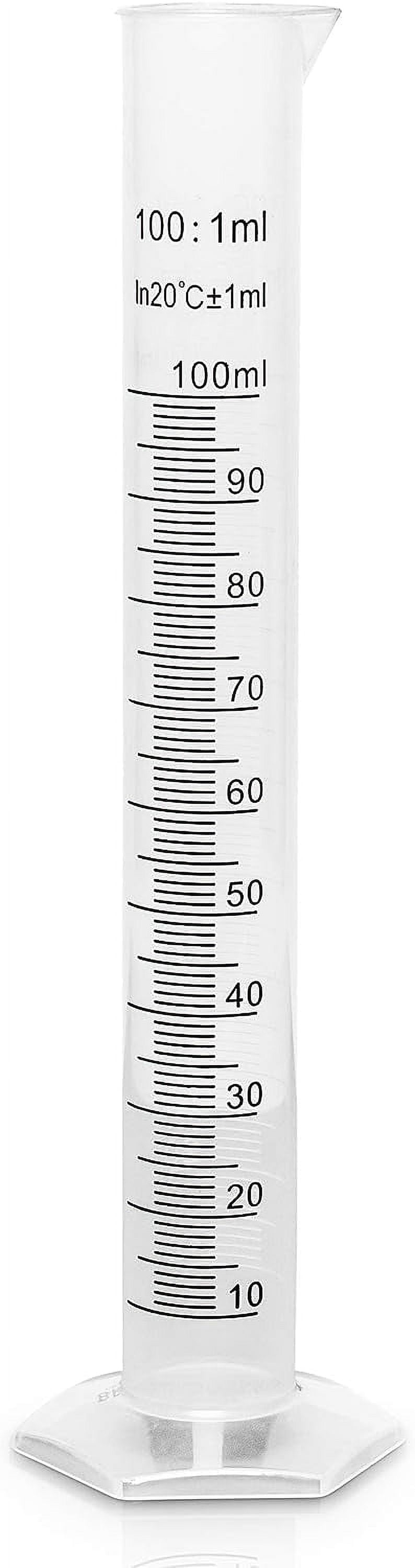 4-Pack 500ml Plastic Graduated Cylinders - Science Lab Measuring Cylinder Set