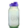 thumbnail image 1 of Brewing America 64 oz Glass Mason Jar with Wide Mouth Purple Pour Lid Pitcher, 1 of 7