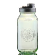 Brewing America 64 oz Large Black Glass Mason Drinking Jar with Lid