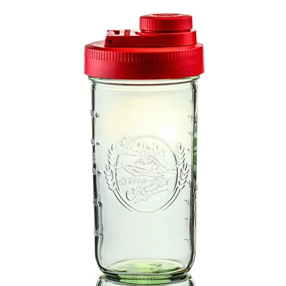 Brewing America Mason Jar Drinking Cup Pint and Half Drinking Lid and Azure 24oz Jar (1, Old Glory Red)