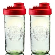 Brewing America Mason Jar Drinking Cup Pint and Half Drinking Lid and Azure 24oz Jar 2 Pack Old Glory Red