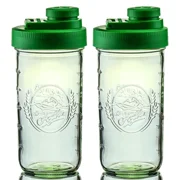 Brewing America Mason Jar Drinking Cup Pint and Half Drinking Lid and Azure 24oz Jar 2, Tractor Green