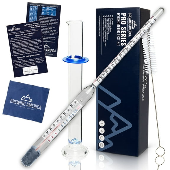 Brewing America USA-Made Thermo-Hydrometer ABV Tester Triple Scale Kit- Gravity Hydrometer Thermometer by Brewing America for Beer, Wine, Cider and Mead