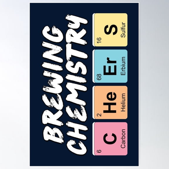 Brewing Chemistry Cheers, Periodic Table Of Elements Poster Wall Art, Modern Wall Decor For Living Room Bedroom, 8x12 UNFRAMED