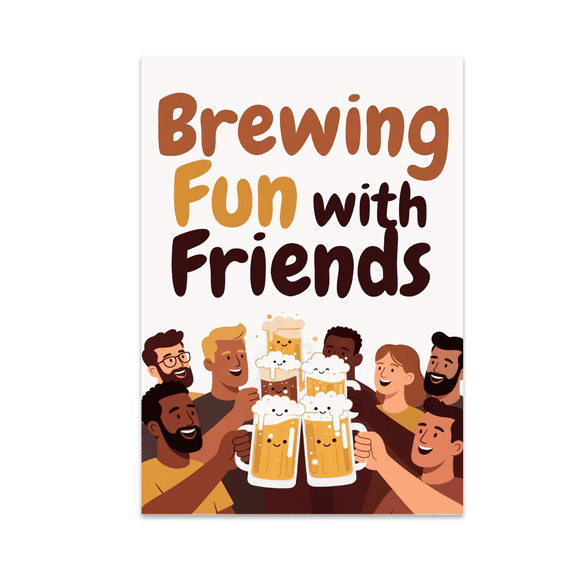 Brewing Fun with Friends - Homebrew Networking Enthusiast - 13x19 Poster Print