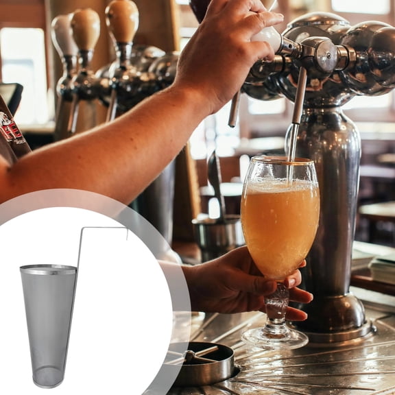 Stainless Steel Strainer, Fine Mesh Brewing Tool with Long Handle, Perfect Hopper Filter for Home Brewing