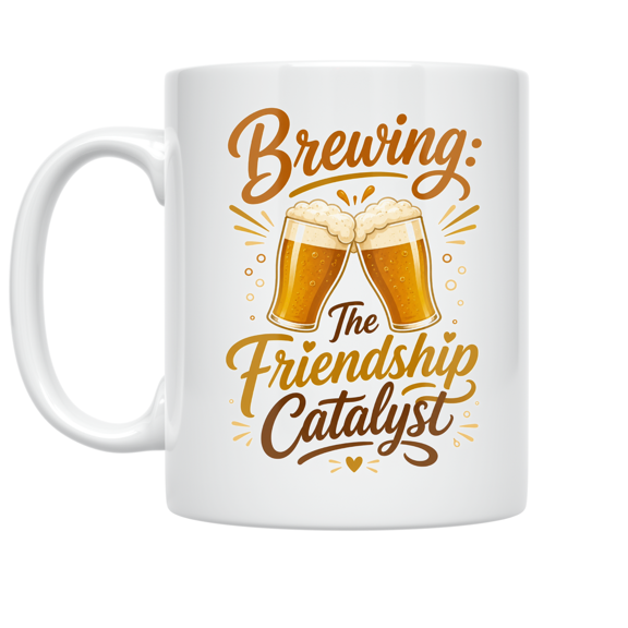 Brewing: The Friendship Catalyst - Homebrew Networking Enthusiast - 11 oz Ceramic Coffee Mug
