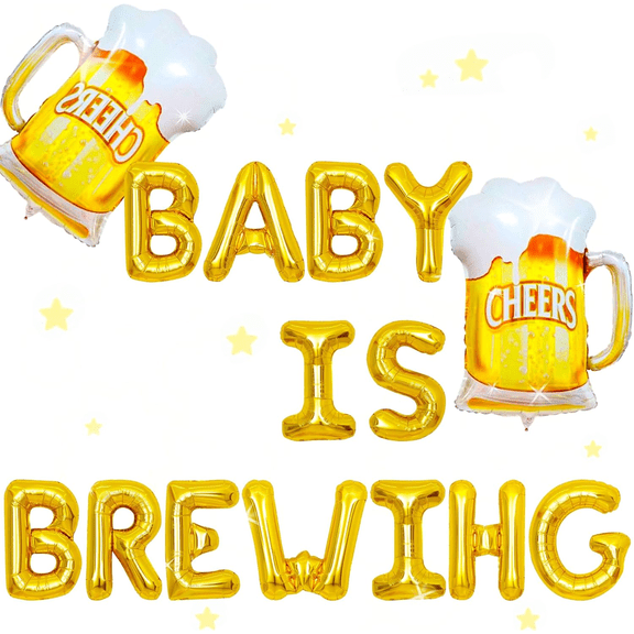 Brewing Theme Party Balloons - Fun Gold Letter & Beer Mug Decor for Celebrations
