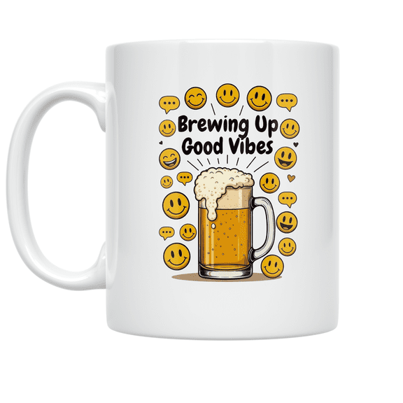 Brewing Up Good Vibes - Homebrew Networking Enthusiast - 11 oz Ceramic Coffee Mug