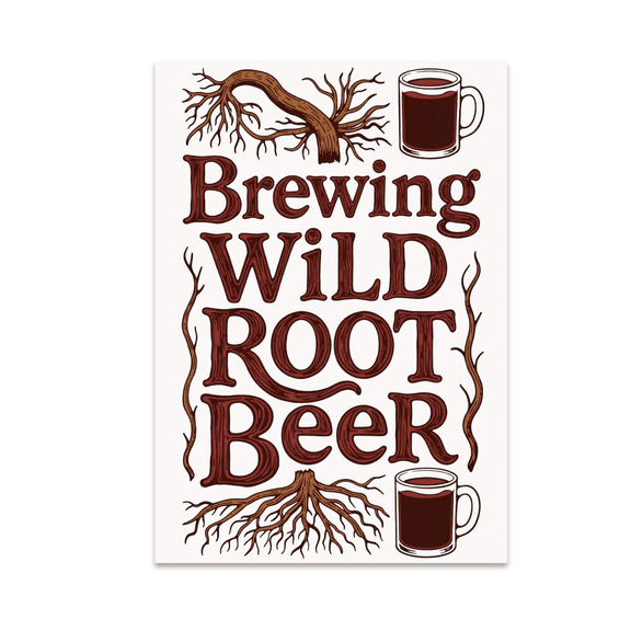 Brewing Wild Root Beer Poster Print - Foraged Beverage Enthusiast - 13x19 Poster Print