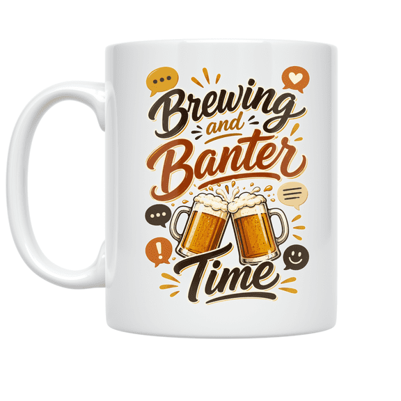 Brewing and Banter Time - Networking Enthusiast - 11 oz Ceramic Coffee Mug