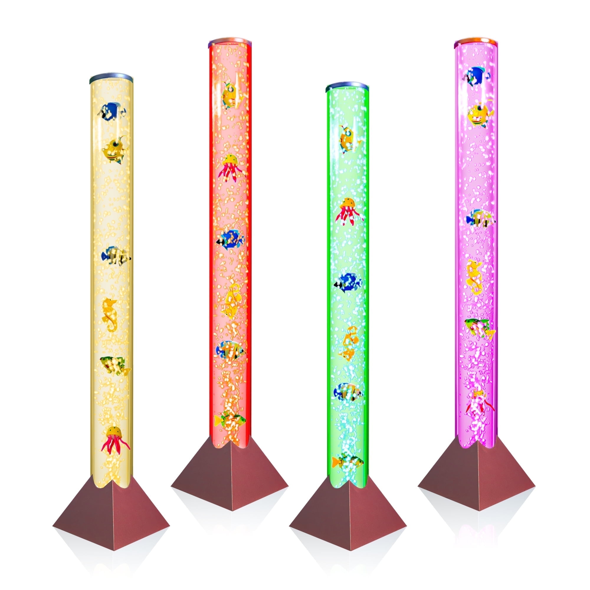 Brewish 3FT Bubble Floor Lamp, 7 Color Changing LED Night Light, Sensory Lamps for Autistic, Fake Aquarium Fish Tank, Perfect Gift, Home Decor - Rose Base